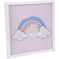 Douceur D'intérieur - Regenbogenfarbene quadratische Tafel unicorn für Notizen, rosa, 30 x 30 cm von DOUCEUR D'INTÉRIEUR