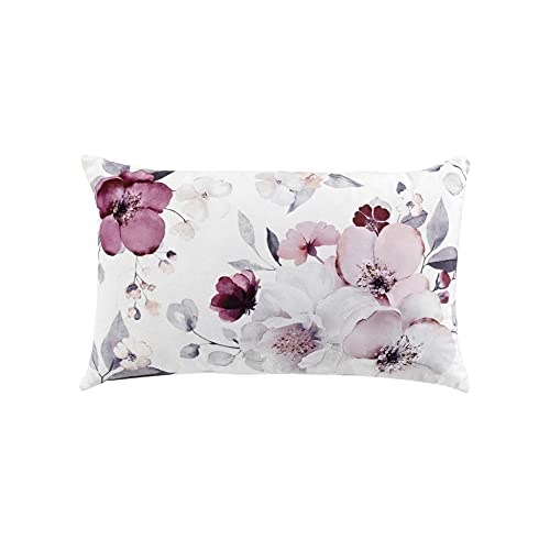 DOUCEUR D'INTERIEUR Weiches Innenkissen Velvet Flower weiß, 30 x 50 cm von Douceur d'Intérieur