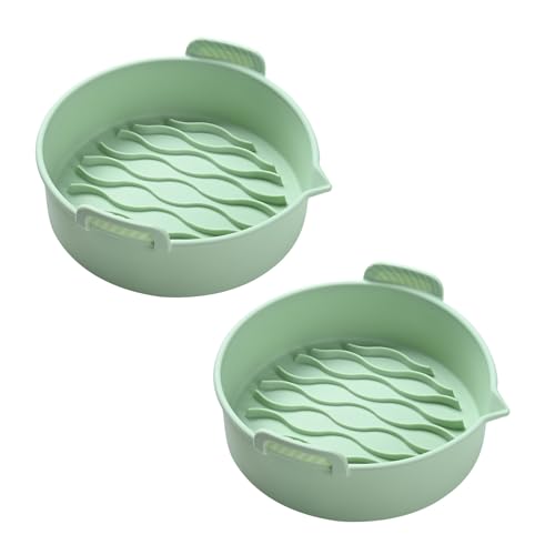 2 Stück Luftfritteusen Pad Silikon Air Fritteusen Korb Air Fritteusen Schüssel Multifunktionales Silikon Kochen Werkzeug zum Kochen von DOUDINGMAO