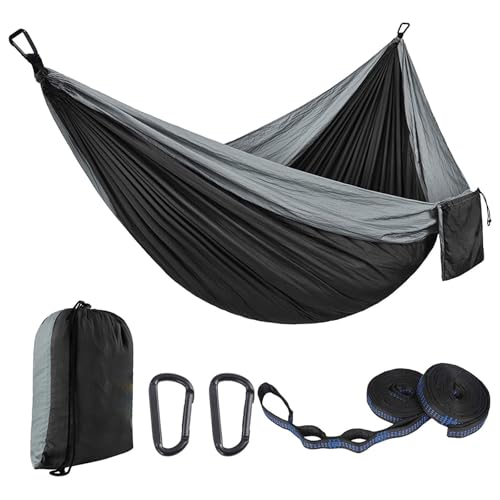 Camping-Hängematte aus Nylon, inklusive Baumstreifen und Tragetasche, Nylon-Textur, geeignet für Outdoor-Aktivitäten, Outdoor-Stuhl von DOUDINGMAO