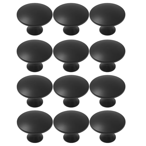 DOUDINGMAO 12 Stück stabile Aluminium-Legierung Einloch-Griff Zubehör für Schränke und Schubladen mit modernen, minimalistischen Designs von DOUDINGMAO