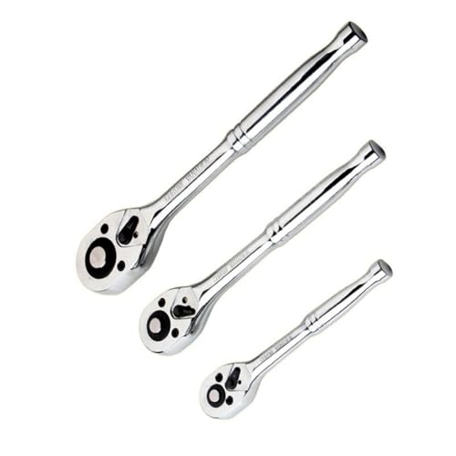 DOUDINGMAO 3-teiliges Ratschenschlüssel-Set, 3/8 Zoll, 1/2 Zoll, 1/4 Zoll, professionelle Automobilverbesserung, einfaches Steckschlüssel-Werkzeug von DOUDINGMAO