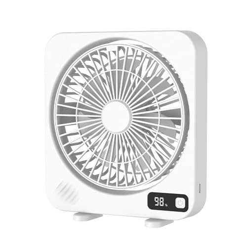 DOUDINGMAO Leiser Tischventilator mit 1200 mAh Akku und 360 Grad drehbarer wiederaufladbarer Schreibtischventilator für Zuhause, Büro, Studentenwohnheim von DOUDINGMAO