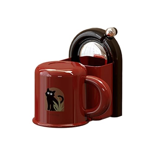 DOUDINGMAO Magnetischer Zahnbürstenhalter, Wandmontage, mit Saugnapf, Mundspülbecher, Badezimmer-Aufbewahrungsregal, platzsparender Organizer von DOUDINGMAO