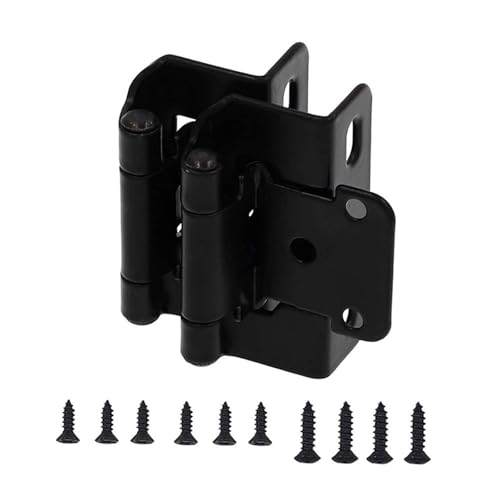 DOUDINGMAO Set mit 2 praktischen Scharnieren aus antikem Stahl für Küchenschränke mit 1,27 cm Überlagerungen, teilweise umwickelt, halbe versteckte Designs von DOUDINGMAO