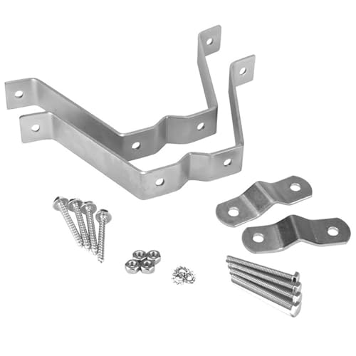 DOUDINGMAO Set mit 2 stabilen Metall-Wandhalterungen, Klemme, verstellbare Designs, Zubehör für Antennen, Fahnenmast-Installation von DOUDINGMAO