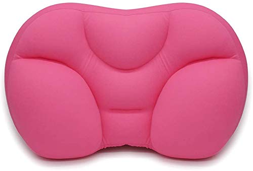 DOUFAN Allround-Wolkenkissen Allround-Schlafkissen, Tiefschlafsucht 3D Ergonomisches Kissen Waschbarer Polyester-Kissenbezugbezug mit Micro-Airballs, die Reise-Nackenkissen füllen (Rosa) von DOUFAN