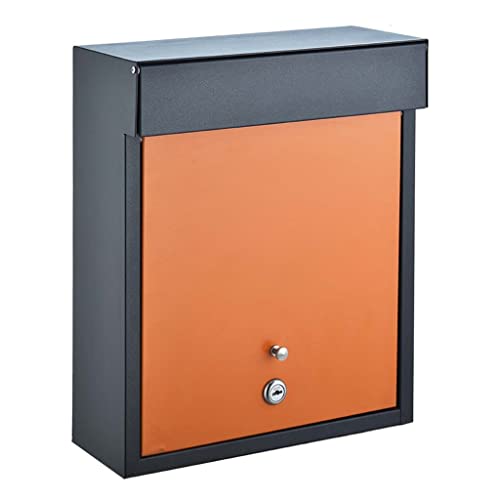 Briefkasten Moderner Vorschlagskasten Außenbriefkasten Wasserdichter Briefkasten aus verzinktem Blech (Color : Orange) von DOUKI