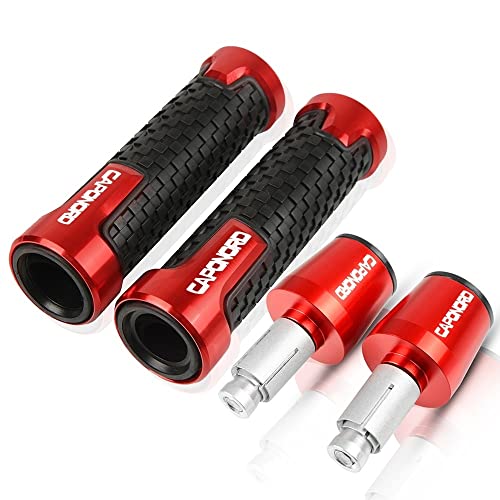 DOUKI Für Aprilia CAPONORD ETV1000 2002-2007 2003 2004 2005 2006 ETV 1000 Motorrad Lenker Handgriffe rutschfeste Lenkerkappe Endstopfen CNC Aluminium Zubehör Mehrfarbig (Farbe : Rot) von DOUKI