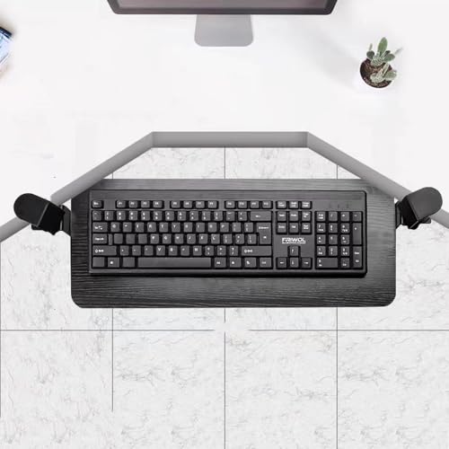 DOUKI Tastaturhalterung Ausziehbar Tastaturablage Halterung Unter Schreibtisch Tastaturauszug 65 cm Tastaturschublade Schwenkbar Verlängerung (Color : Black, Size : 30x10 inch(75x25cm)) von DOUKI