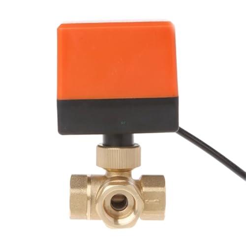 1/2 3/4 1 1-1/4 1-1/2 2 Zoll Motorisiertes Kugelventil 3-Draht-Steuerung Messing Elektrisch 3-Wege 1St(DN15,T TYPE_12VDC_CR02) von DOUKNAIL