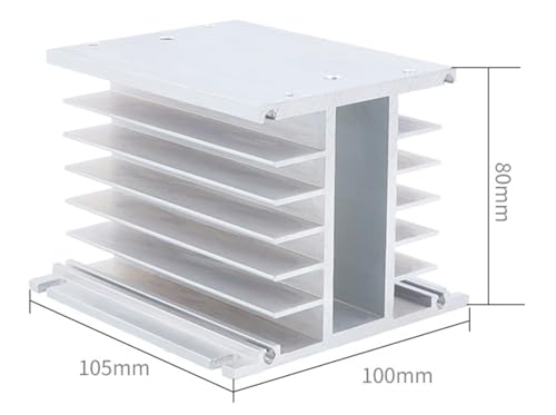 10A 25A 40A 60A 80A AA Dreiphasiges SSR AC-Steuerung AC-Aluminiumheizkörper for 40AA Kühlkörper SSR AC zu AC Waschbecken Solid State Relais 1 Stücke(For 10-40A 3-M) von DOUKNAIL
