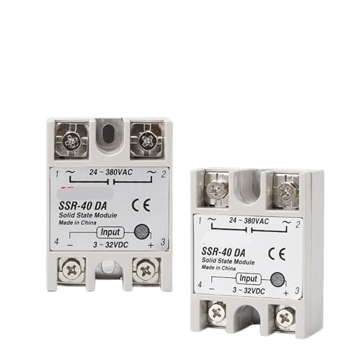 10A SSR 25A Halbleiterrelais 40A Ausgang 3-32VDC 24-480VAC 220V Einphasig DC ZU AC 40A Relais SSR Kühlkörper SSR 40DA 1St((AC controls AC) AA,SSR-80A) von DOUKNAIL