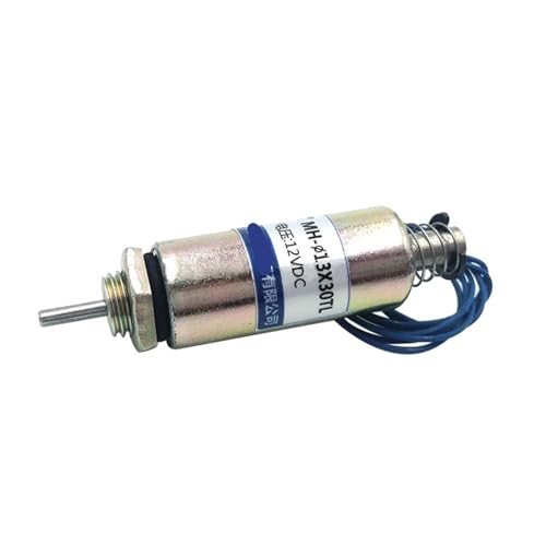 13X30TL Push-Pull-Elektromagnet DC 12V 24V Rohr Elektromagnet Hub 6mm 50g 1Pcs(DC 12V) von DOUKNAIL