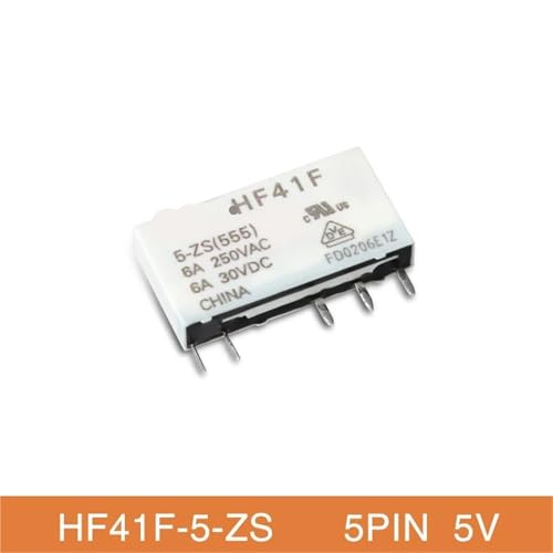 5 Stücke 41F-1Z-C2-1 HF41F 5 V 12 V 24 V 60 V ZS 6A Schlank Relais Montage Auf Schraubsockel Mit Und Schutzschaltung 24VDC/AC 41F-1Z-C4-1(5PIN 5V 5Pcs) von DOUKNAIL