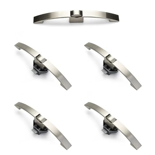 5Pcs Camper Auto Push-Lock mit Griff Boot Home Schrank Schublade Latch Button Schlösser(Bright Chrome 128mm) von DOUKNAIL