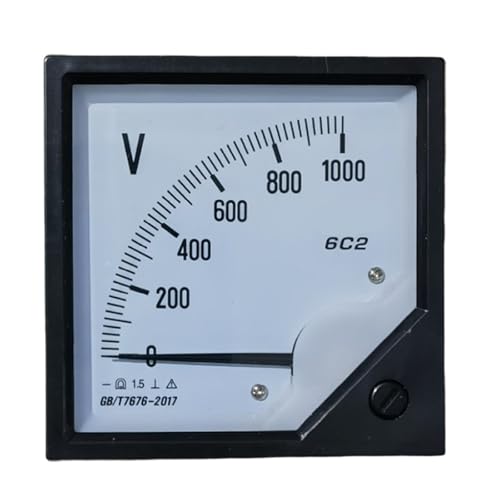 6C2 Zeigertyp DC-Voltmeter 1000 V 1500 V 600 V Panel Analoges Spannungsmessgerät Stromzähler 1 Stücke(DC0-50V) von DOUKNAIL