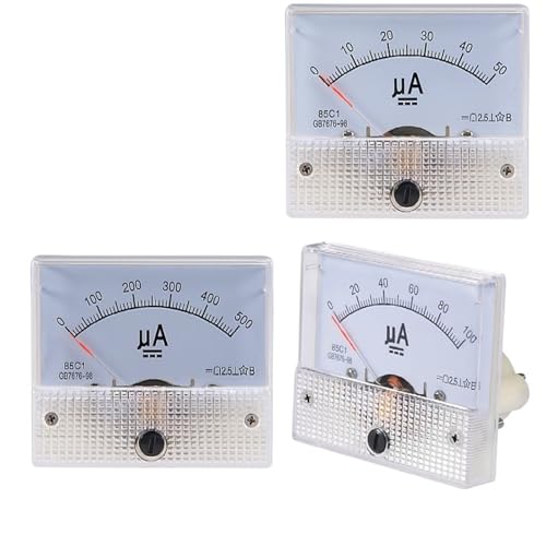 85C1 Analoges Strom-Panel-Meter DC 0-50uA 100uA 200uA Amperemeter 1 Stücke(0-30uA) von DOUKNAIL