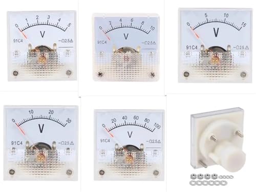 91C4-V DC 0-50V 100V 150V 250V Zeiger DC Analog Panel Spannung Gauge Volt Meter 1Pcs(0-250V) von DOUKNAIL