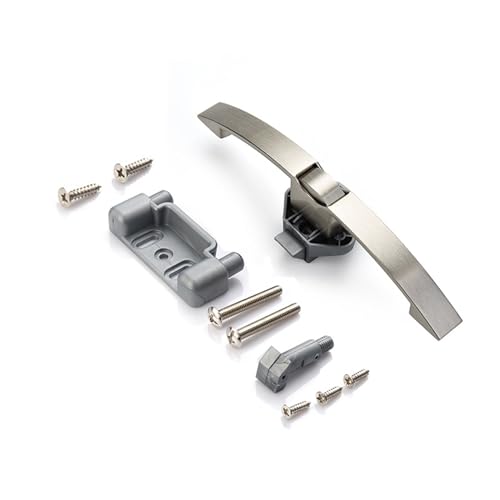 Caravan Camper Auto Push-Lock mit Griff RV Boot Motor Home Schrank Schublade Latch Button Schlösser 1Pcs(Brushed Silver 128mm) von DOUKNAIL