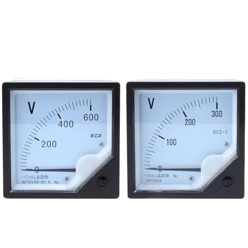 DC Analog Zeiger Meter 5V 10V 15V 30V 75V 100V 150V 300V 500V 750V 1000V 6C2-V 80 * 80mm 1Pcs(600V) von DOUKNAIL