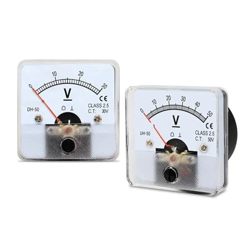 DH-50 DC Voltmeter Zeigermessgerät 1V-600V Panelmeter 1 Stücke(DC VOLTMETER_3V) von DOUKNAIL