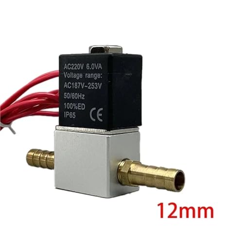 Magnetventil 2V025-06 2 Positionen 2 Anschlüsse Normalerweise geschlossenes Luftmagnetventil 1St(12MM-12MM Barb,AC 220V) von DOUKNAIL