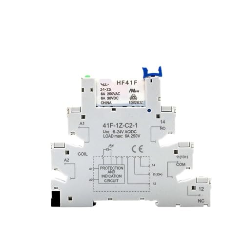 Schlankes Relais HF-41F 5 V 12 V 24 V Hochfrequenzrelais Basis DIN-Schienenrelais 41F-5-ZS41F-12-ZS41F-24-ZS LED 6A 1 Stücke(1PCS 24V) von DOUKNAIL