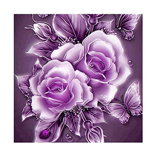 DOUKOYEE Diamond Painting Blumen Pfingstrose Rose Erwachsene Kinder DIY Malen 5d Diamantmalerei Diamant Painting Kits Mosaikherstellung Bilder Malerei Home Wand Decor Geschenk (C, 25x25 cm) von DOUKOYEE