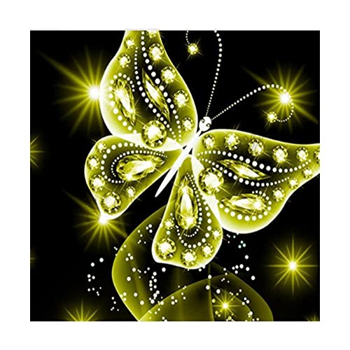 Schmetterling Diamond Painting Mosaikherstellung für Kinder Erwachsene DIY Malen 5d Diamant Malerei Kits Diamant Painting Bilder Malerei Home Wand Decor Wanddekor Basteln Geschenk (F, 25x25 cm) von DOUKOYEE