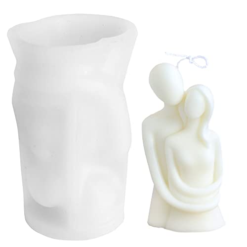 3D KöRper Kerzenform，Silikonform Kerzen körper Paar Umarmen Kerzenformen Handgemachtes DIY Silikon Kerzenherstellung,Für Handarbeit Ornamente Duftkerze Handgefertigte Seife (White Couples) von DOULEIN