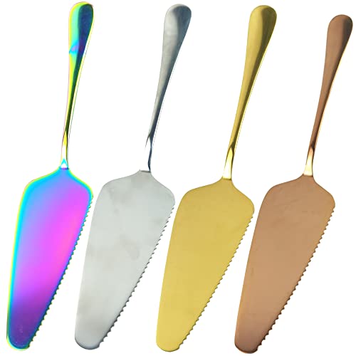 DOULEIN Tortenheber ，4 Stück Kuchenheber Edelstahl Gezackt Tortenheber Kuchenmesser Profi Tortenmesser Cake Shovel für Küchen Restaurants Partys von DOULEIN