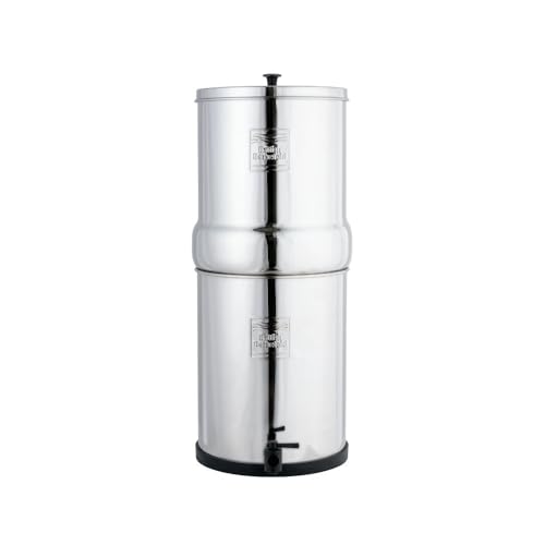 British Berkefeld 12L Edelstahl-Schwerkraft-Wasserfiltersystem | Mit 2 Ultra Sterasyl-Kartuschen | Rein schmeckendes Wasser | Keine Stromversorgung oder Wasseranschluss erforderlich von DOULTON
