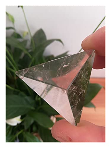 DOUPE Heilende Kristalldekoration. 45mm Natürliche Kristall Pyramide Klar Quarz Tetrahedron Labradopolished Heiling Pyramide Reiki Mineralien Quarzkristalle Stein Gemst (Size : 4.5cm) von DOUPE