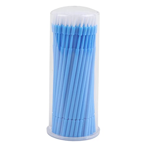 100 Stück Disposable Applicator Brush Borsten Flexibel Einfach Zu Verwenden Für Zahnklinik Und Zuhause Blauer Griff Weiße Borsten von DOUQIFEI