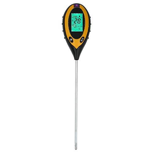 Boden Tester Digital 4 in 1 Feuchtigkeit PH Beleuchtung Multifunktionaler Sensor für Garten Farm Rasen ABS Material 33cm Länge von DOUQIFEI