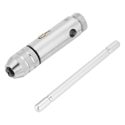 DOUQIFEI RATSCHEN GEWINDEBOHRER T BAR GRIFF VERSTELLBAR M3 M8 M5 M12 HOCHWERTIGER WERKZEUGSTAHL ROSTBESTÄNDIG FÜR ENGE ARBEITSBEREICHE SILBER 85MM 105MM (M3-M8) von DOUQIFEI