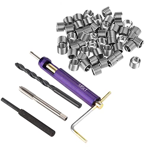 M6 Gewindeinsatz Reparatur Kit Edelstahl Draht Gewindeeinsätze Set mit Werkzeugen zur Wiederherstellung beschädigter Gewinde in Metall Aluminium und Eisen von DOUQIFEI