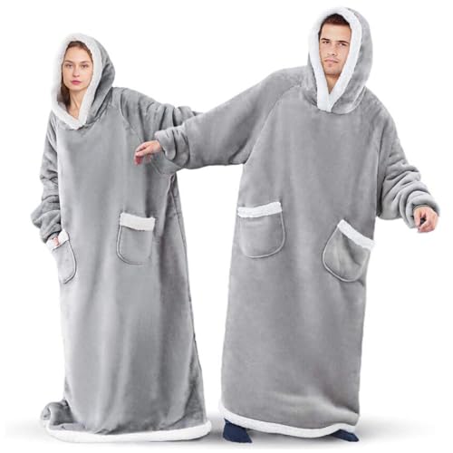 Übergroße Sherpa Hoodie Sweatshirt Decke Weiche Gemütliche Warme Riesen Kuscheldecke mit Ärmeln Kapuzenpullover Super und Bequem Weihnachtspullover Geeignet für Erwachsene, Männer, Frauen Übergroße Sherpa Hoodie Sweatshirt Decke Weiche Gemütliche Warme Riesen Kuscheldecke mit Ärmeln Kapuzenpullover Super und Bequem Weihnachtspullover Geeignet für Erwachsene, Männer, Frauen von DOUUCO