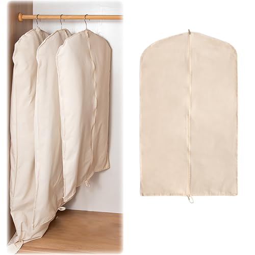 DOUZIO 100% Baumwolle Kleidersäcke 2 Pack Faltbare Anzugtasche Für Reisen, Lange Kleidersäcke Staubdichte Atmungsaktive Kleiderhüllen Mit Reißverschluss Für Mantel, Pelz, Lederjacke(Size:100×60cm) von DOUZIO