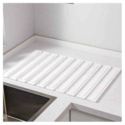 DOUZIO Stein-Trockenmatte für Küchentheke, 60 x 39 cm, faltbare Stein-Abtropfmatte, Badezimmer, schnell trocknend und super saugfähig, Kieselgur-Badmatte für Geschirrständer, Geschirrflaschen, Tassen von DOUZIO