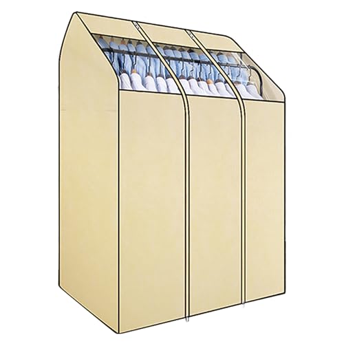 Kleiderständer-Abdeckung Mit Integrierter Stütze, Rutschsicher | Atmungsaktive, 3-Lagige, Gesteppte Vlies-Kleiderhülle | Staubdichte Kleiderstangen-Abdeckung Mit Robustem Re(Size:160×78×150cm,Color:b) von DOUZIO