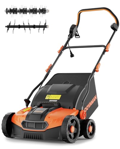 DOVAMAN DS16A 15Amp Elektro-Vertikutierer, 40 cm Arbeitsweite, 2-in-1 Funktion Rasen Vertikutierer, 5-Stufige Zentraleinstellung, Verstellbarer Griff, Schnellfaltbares Design, 45L Fangkorb DOVAMAN DS16A 15Amp Elektro-Vertikutierer, 40 cm Arbeitsweite, 2-in-1 Funktion Rasen Vertikutierer, 5-Stufige Zentraleinstellung, Verstellbarer Griff, Schnellfaltbares Design, 45L Fangkorb von DOVAMAN