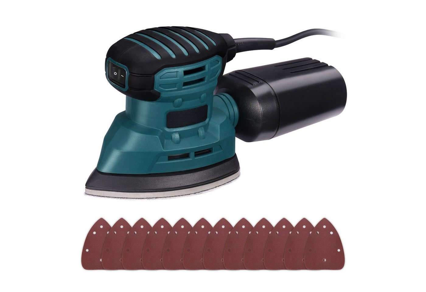 DOVAMAN Deltaschleifer 130W, bis zu 12000 U/min, 12 Stück Schleifpapiere (140x140x80mm), max. 12000 U/min von DOVAMAN