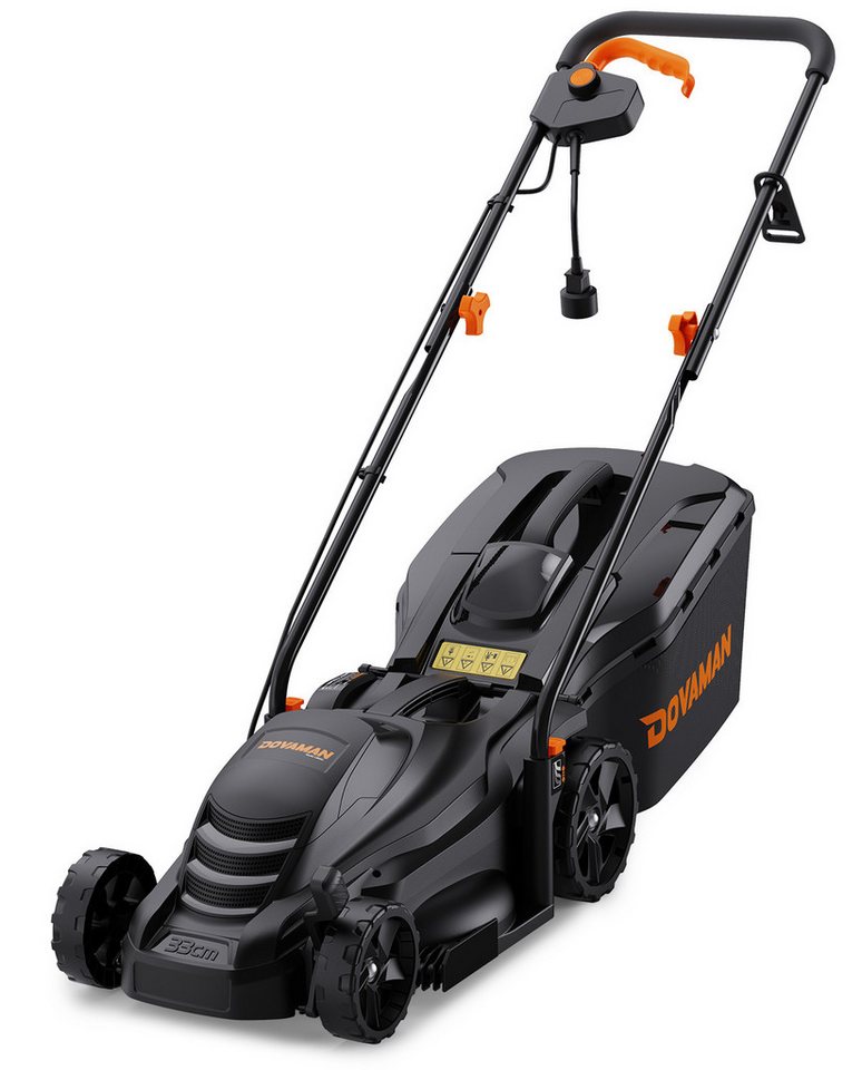 DOVAMAN Elektrorasenmäher 1300W Elektro Rasenmäher 33cm Stahlmesser 5-fach Höhenverstellung, 33 cm Schnittbreite, 35L Fangkorb 3600RPM DOVAMAN Elektrorasenmäher 1300W Elektro Rasenmäher 33cm Stahlmesser 5-fach Höhenverstellung, 33 cm Schnittbreite, 35L Fangkorb 3600RPM von DOVAMAN