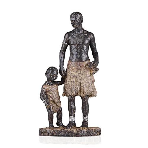 Afrikanische Statuen und Skulpturen, 30,5 cm, afrikanischer Vater und Sohn, Statuen, Heimdekoration, schwarz, afrikanisch, für Wohnzimmer, Tisch, Eingang, Wohnzimmer, Dekorationen von DOVDOV