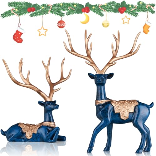 DOVDOV 2 Stück Weihnachten Hirsch Figuren Blau Deko Weihnachten Hirsch Kleine Rentier Weihnachtsdekoration für Home Interior Büro Zimmer Couchtisch Diele Eingangstisch Mittelstück DOVDOV 2 Stück Weihnachten Hirsch Figuren Blau Deko Weihnachten Hirsch Kleine Rentier Weihnachtsdekoration für Home Interior Büro Zimmer Couchtisch Diele Eingangstisch Mittelstück von DOVDOV