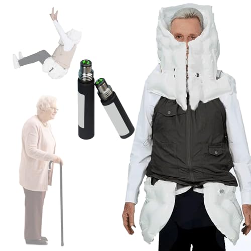 Anti-Fall-Airbag-Weste für ältere Menschen mit Epilepsie oder Blindheit, intelligente Anti-Fall-Kleidung mit APP zum Anzeigen von Trainingsdaten, umfassender 270°-Schutz,menblack-XXL Anti-Fall-Airbag-Weste für ältere Menschen mit Epilepsie oder Blindheit, intelligente Anti-Fall-Kleidung mit APP zum Anzeigen von Trainingsdaten, umfassender 270°-Schutz,menblack-XXL von DOZPAL