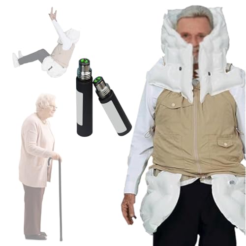 Anti-Fall-Airbag-Weste für ältere Menschen mit Epilepsie oder Blindheit, intelligente Anti-Fall-Kleidung mit APP zum Anzeigen von Trainingsdaten, umfassender 270°-Schutz,menkhaki-M von DOZPAL