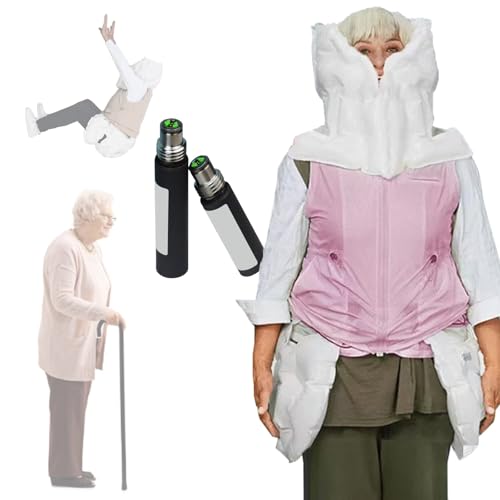 Anti-Fall-Airbag-Weste für ältere Menschen mit Epilepsie oder Blindheit, intelligente Anti-Fall-Kleidung mit APP zum Anzeigen von Trainingsdaten, umfassender 270°-Schutz,womenpink-S von DOZPAL
